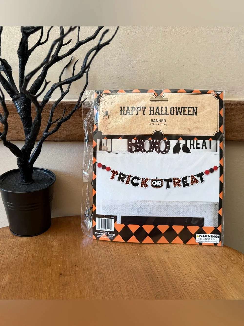 Hobby Lobby Halloween 'Trick or Treat' Banner in Black and Orange